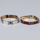 2pc David Anderson Enamel and Sterling Silver Bracelets