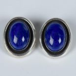 B. Chavez Navajo Sterling & Lapis Lazuli Clip-On Earrings