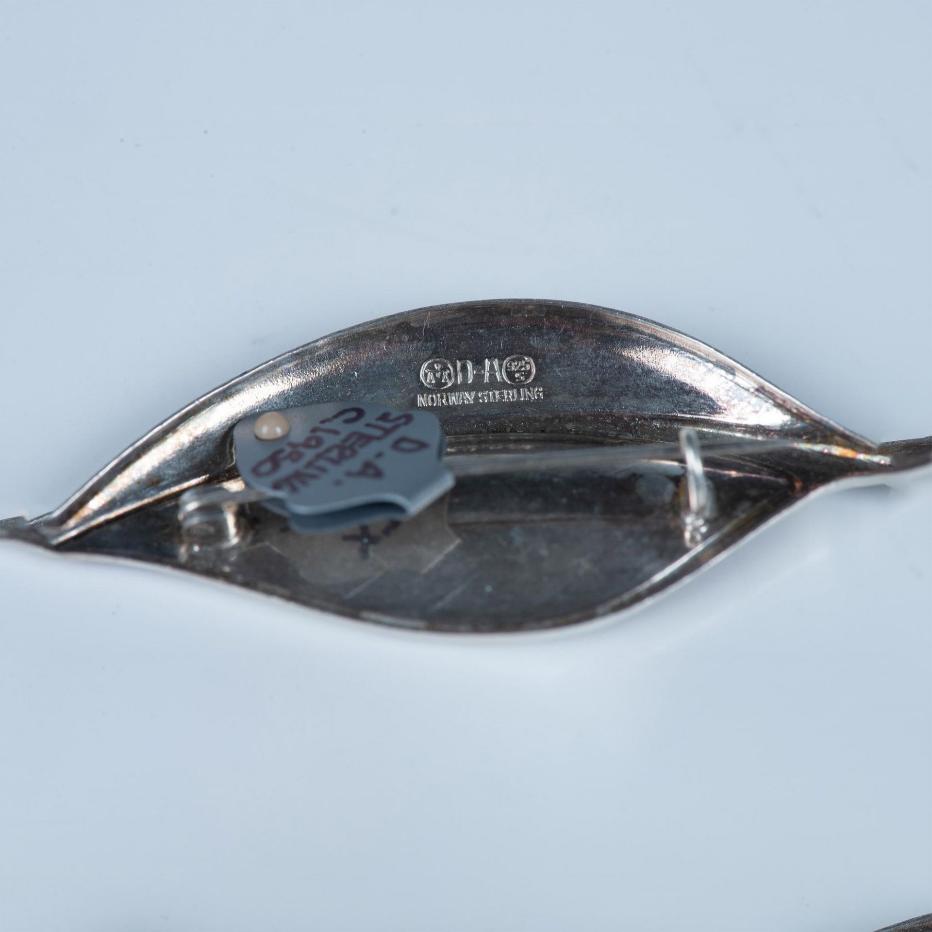 David Andersen Sterling Silver & Enamel Leaf Pin - Bild 3 aus 5