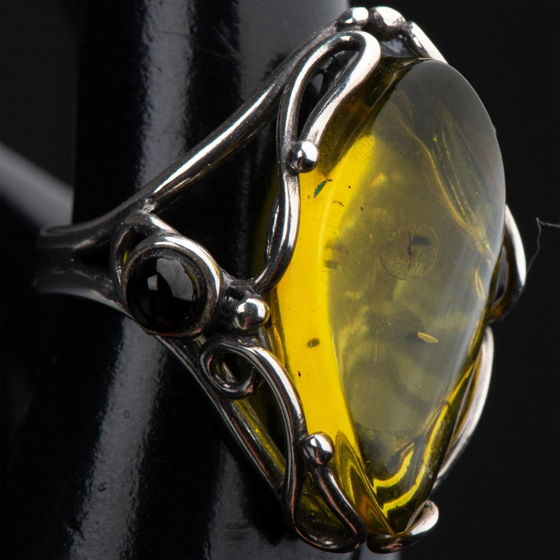 Artistic Sterling Silver and Amber Ring - Bild 6 aus 7