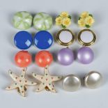 8 Pairs of Fun Costume Clip-On Earrings