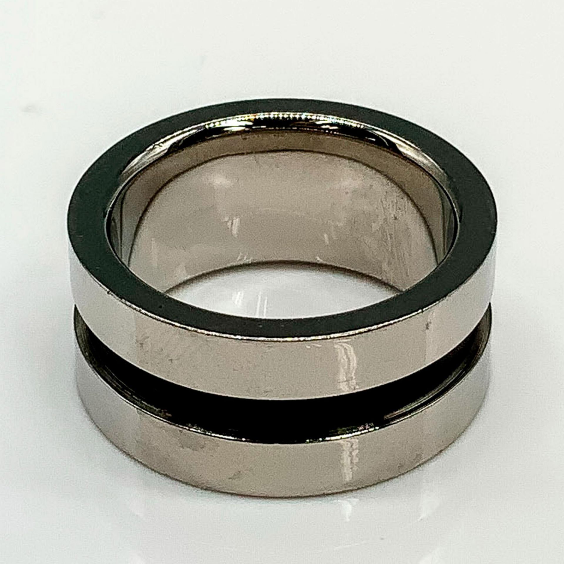 Harley Davidson Steel & Sterling Silver Black Stripe Ring - Bild 2 aus 2
