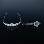 2pc Wien Rhinestone Hair Clip and Tiara