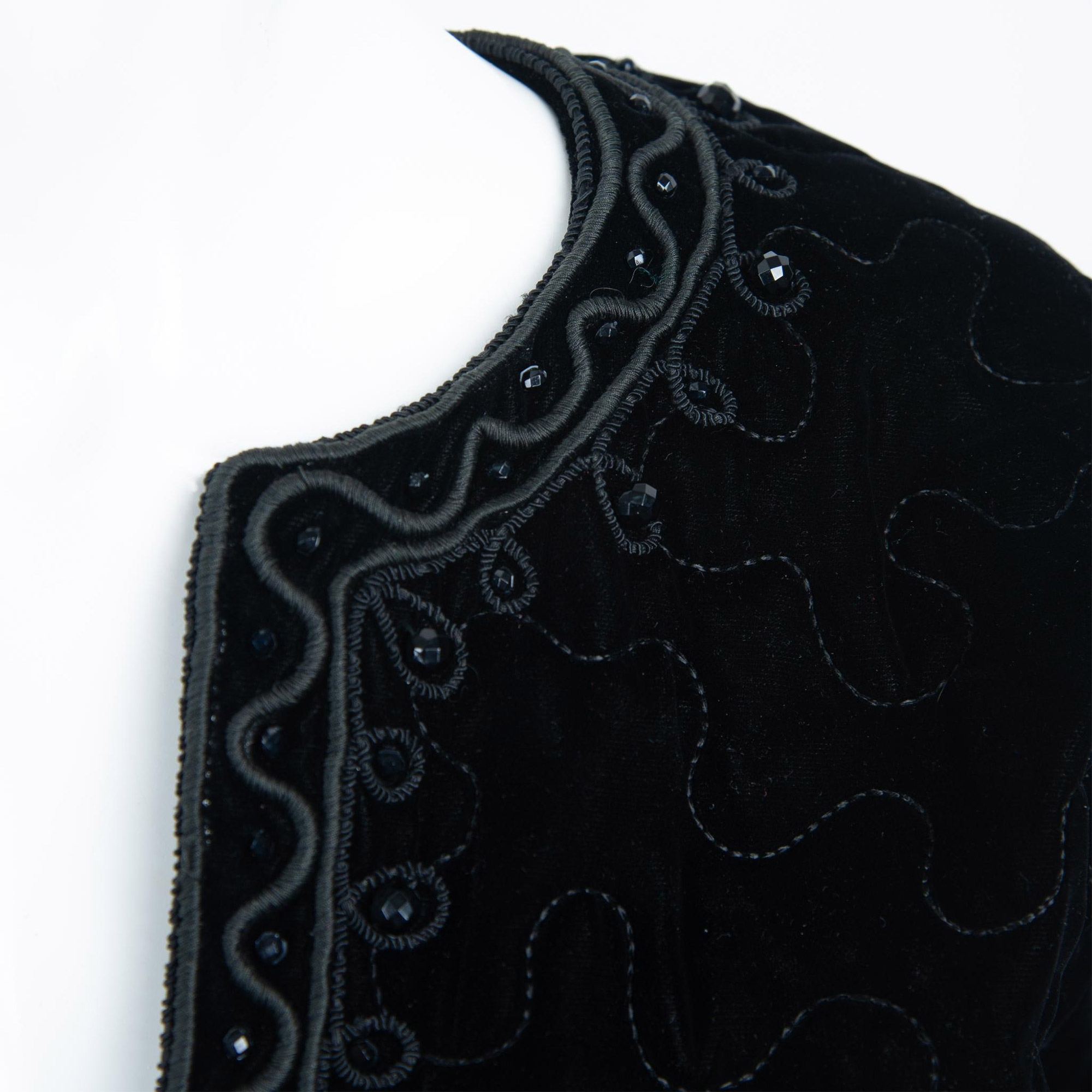 Vintage Cora Pearl Black Velvet Evening Jacket, Size S - Image 3 of 8