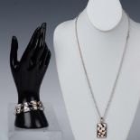 2pc Sterling Silver & Cone Shell Bracelet & Necklace