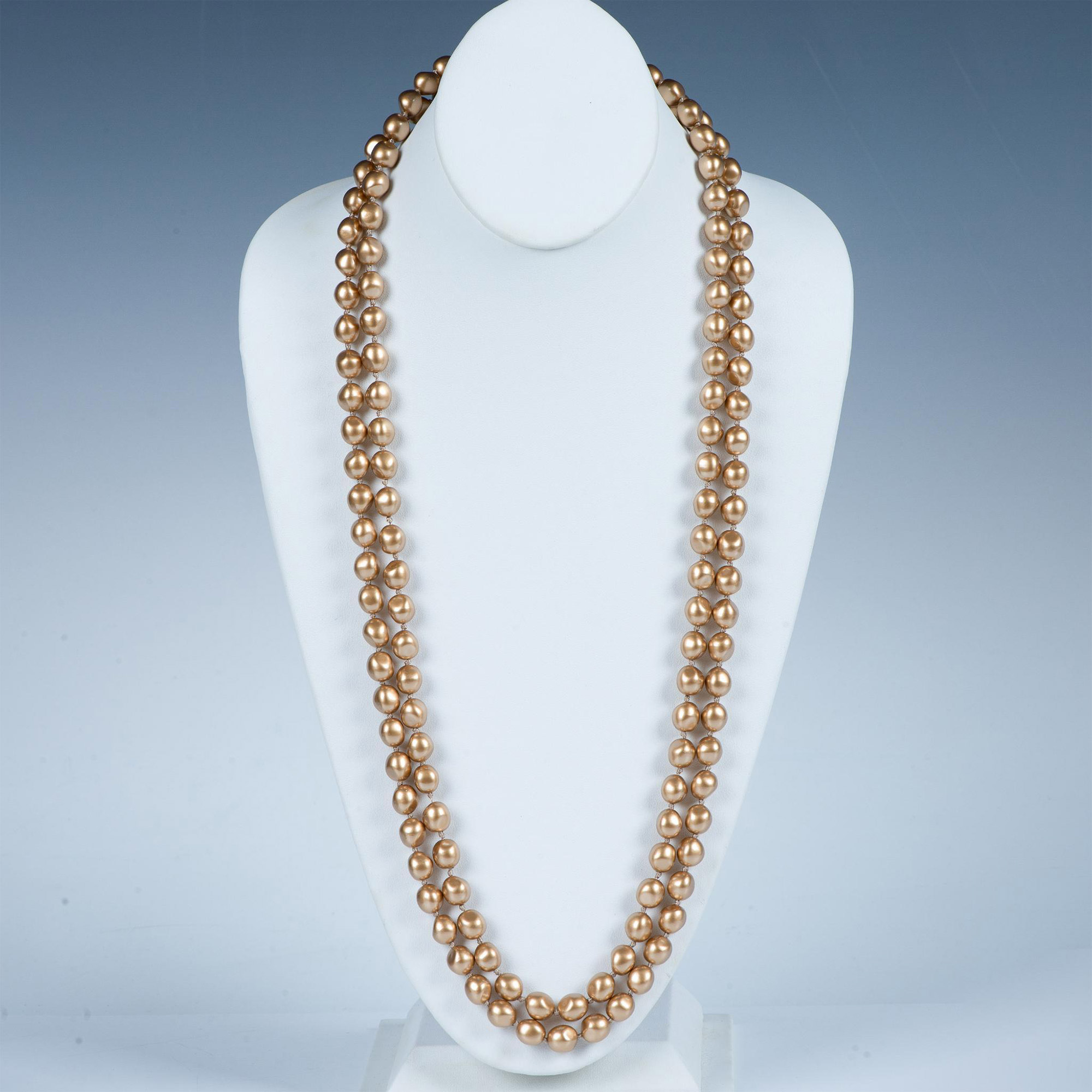 3pc Carolee Golden Baroque Faux Pearl Necklace and Earrings - Image 4 of 6