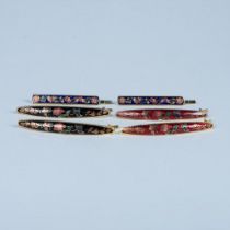 3 Pair of Cloisonne Hair Barrettes