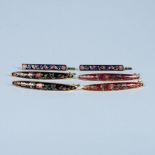 3 Pair of Cloisonne Hair Barrettes