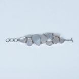 Bold Geometric Sterling Silver & Mother of Pearl Bracelet