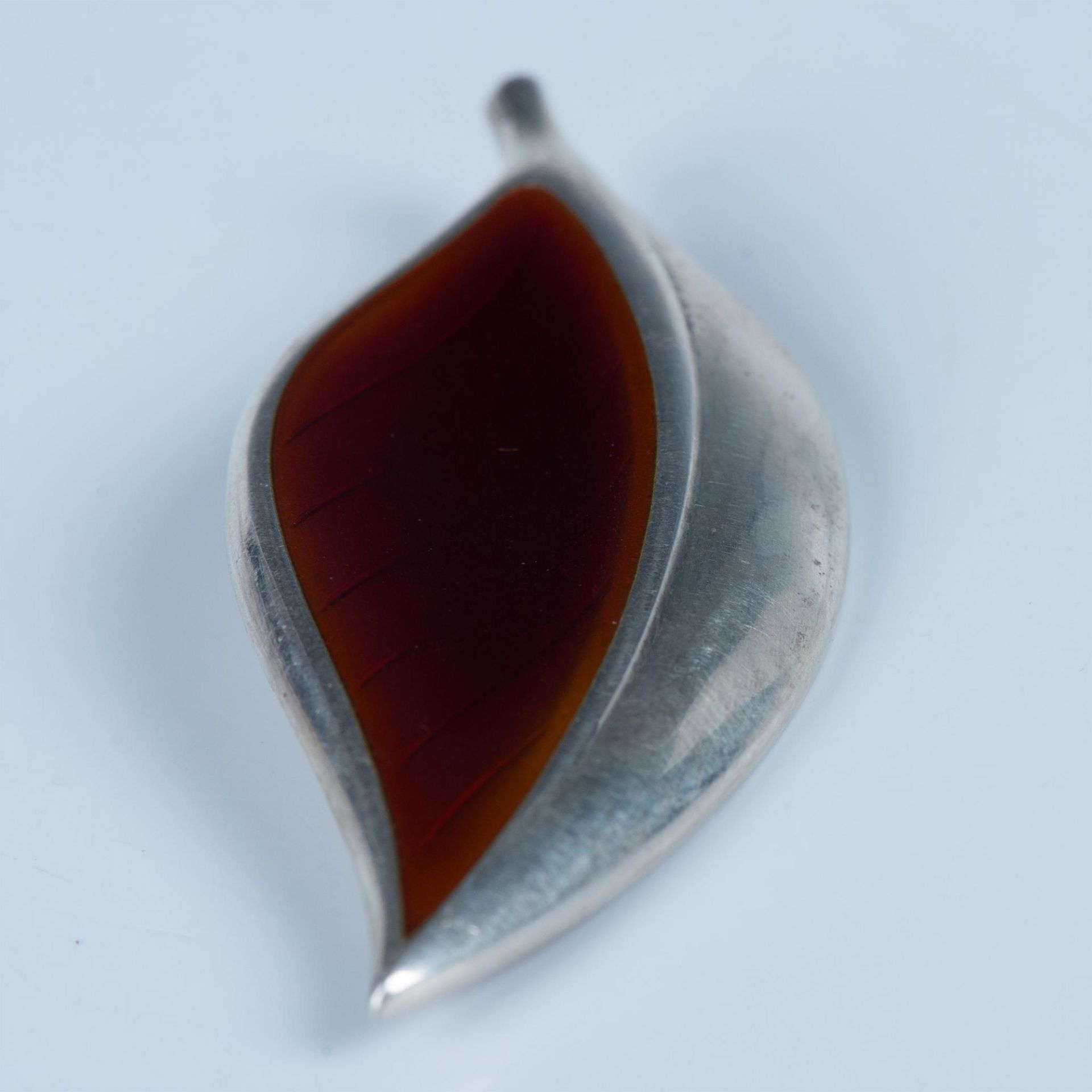 David Andersen Sterling Silver & Enamel Leaf Pin - Bild 4 aus 5