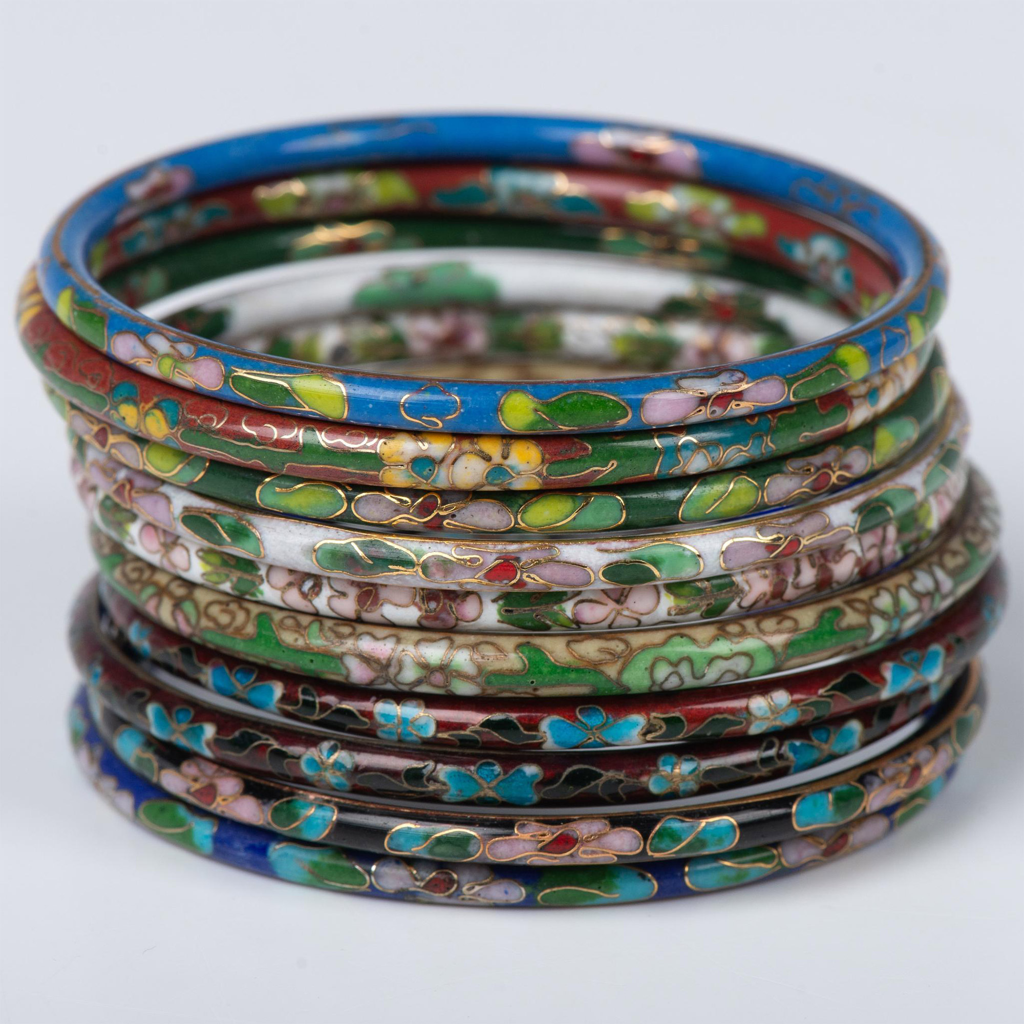 10pc Cloisonne Bangle Bracelet Set