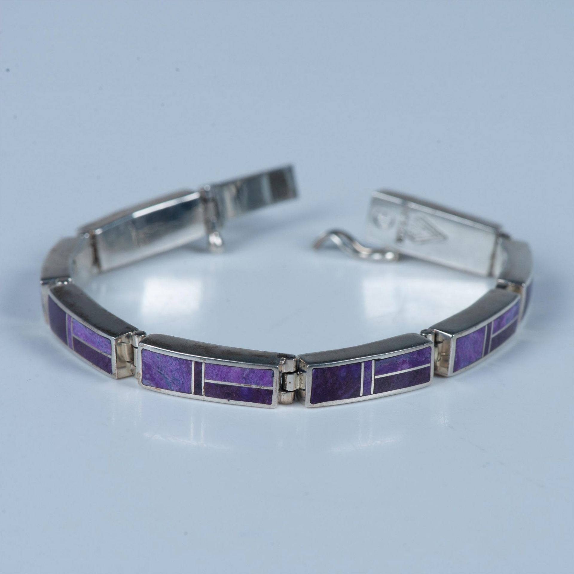 Peterson Chee Navajo Sterling & Sugilite Inlay Bracelet