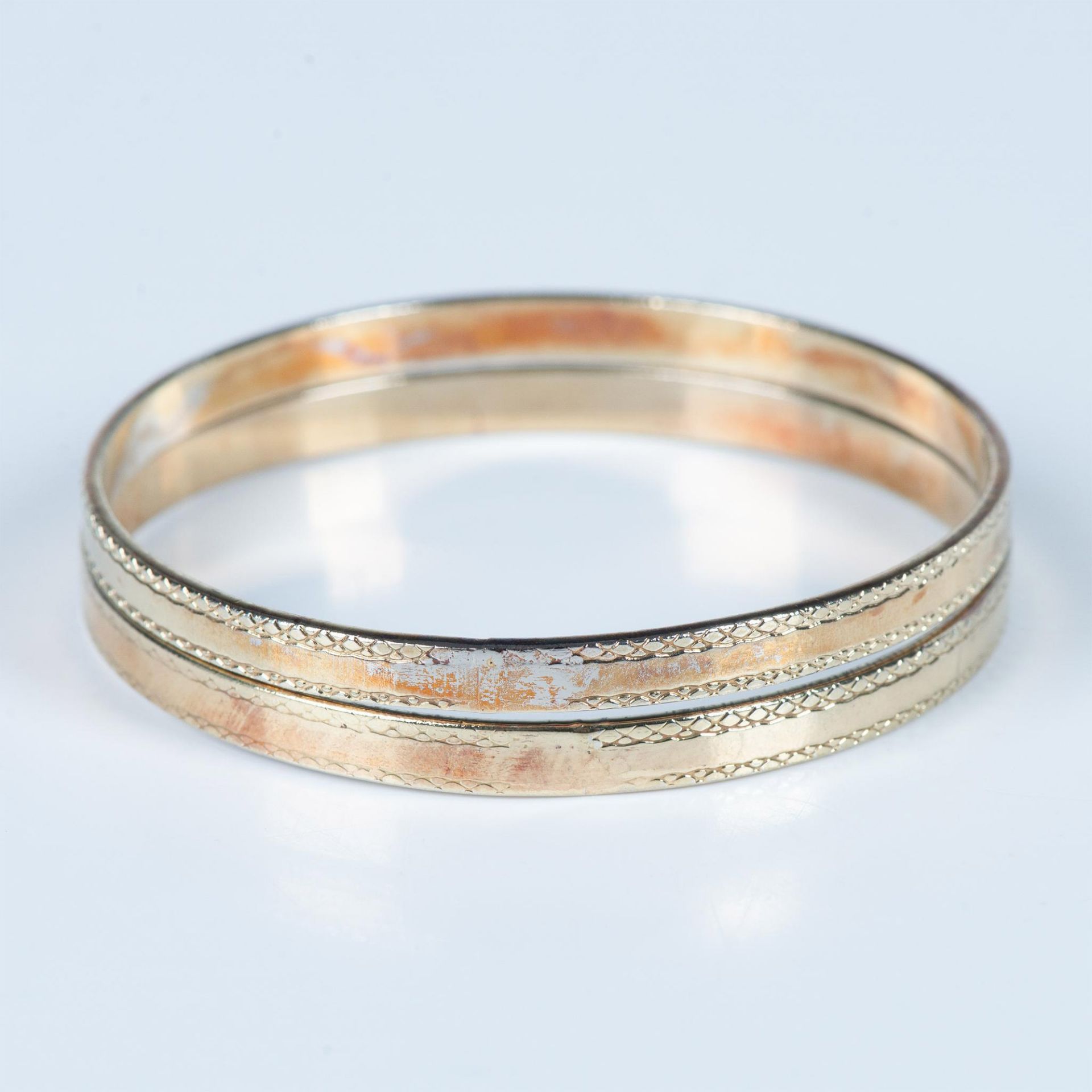 2pc Beautiful Gold Washed Silver Bangle Bracelets