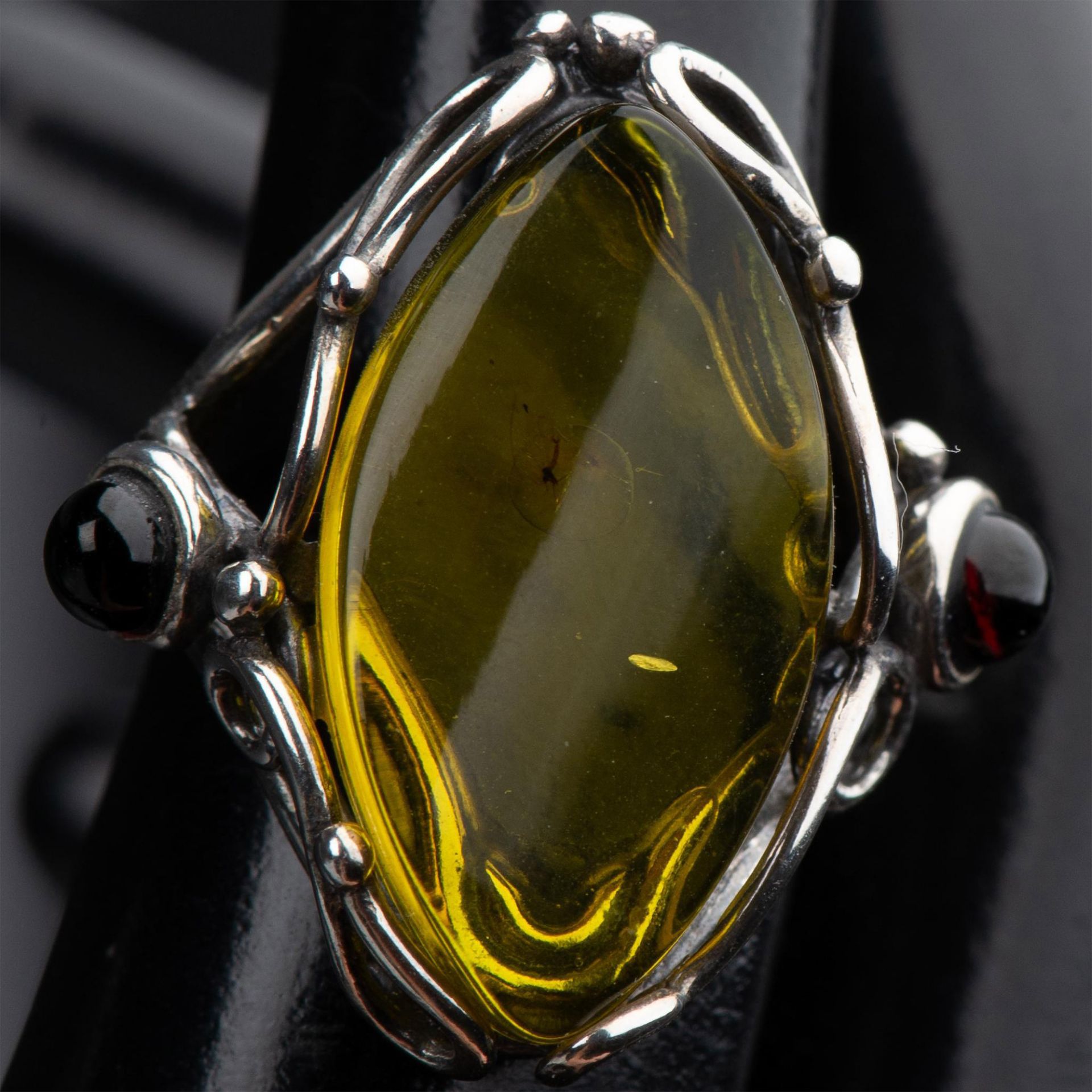 Artistic Sterling Silver and Amber Ring - Bild 7 aus 7