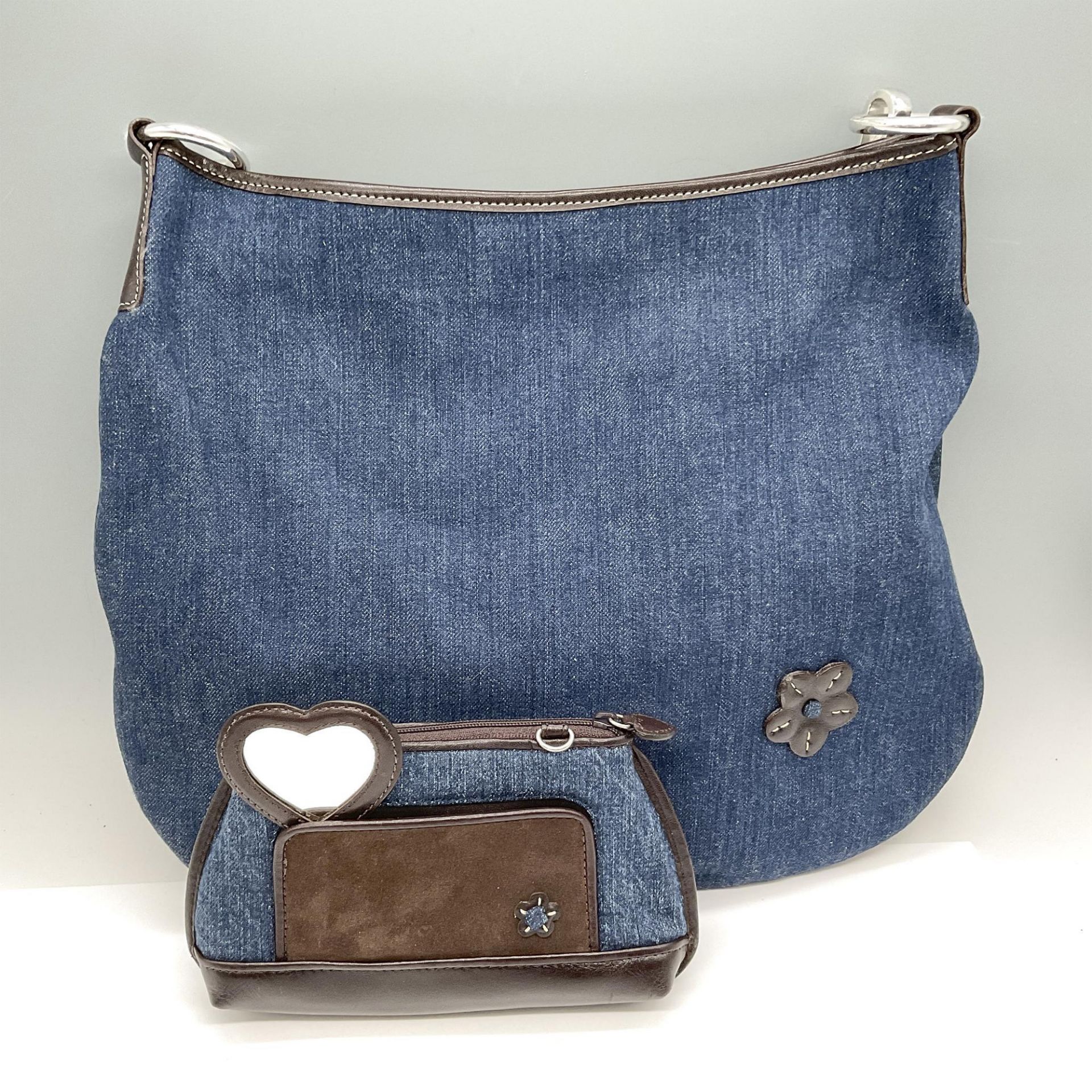 2pc Brighton Denim Shoulder Bag + Wallet - Bild 2 aus 4