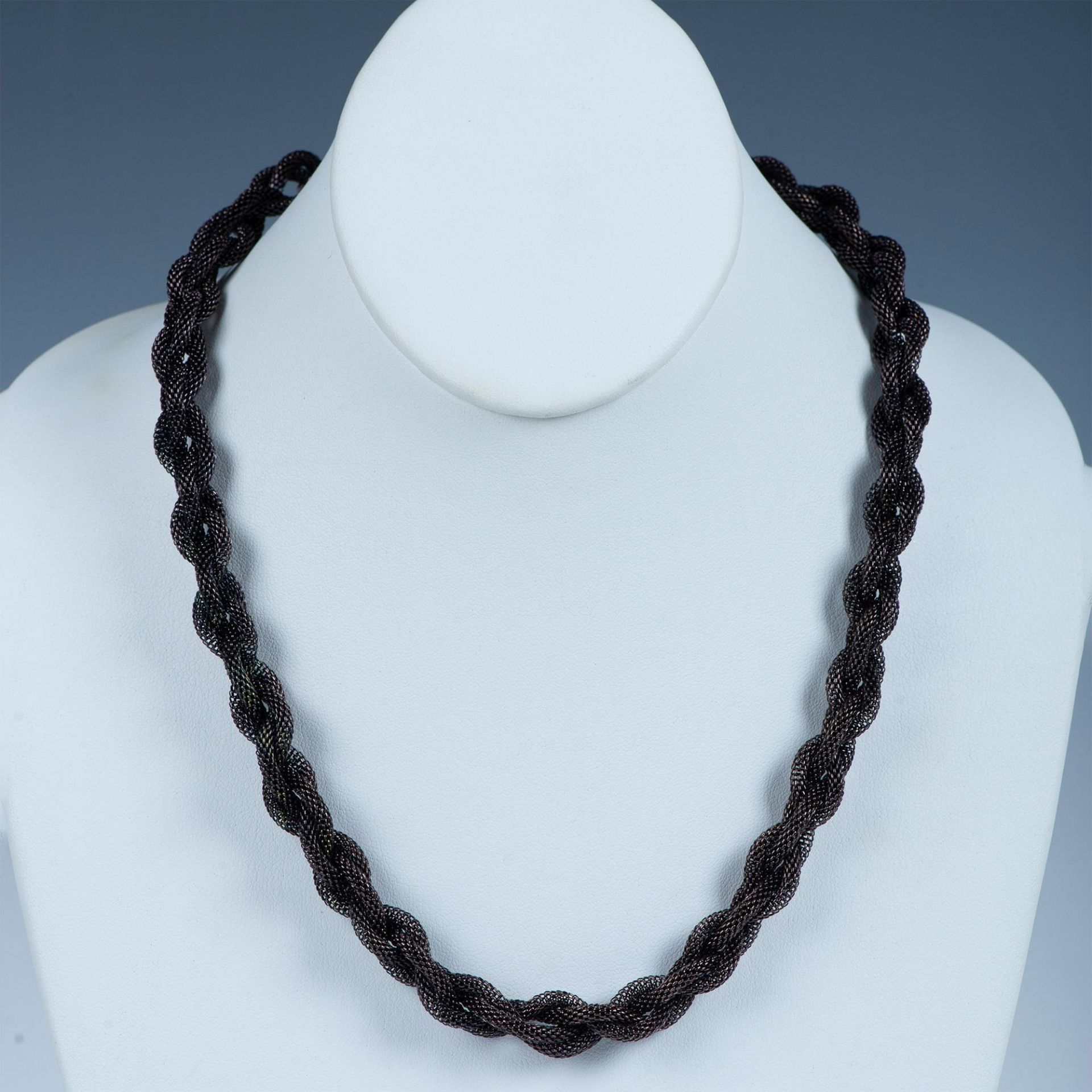 Dark Bronze Braided Mesh Necklace