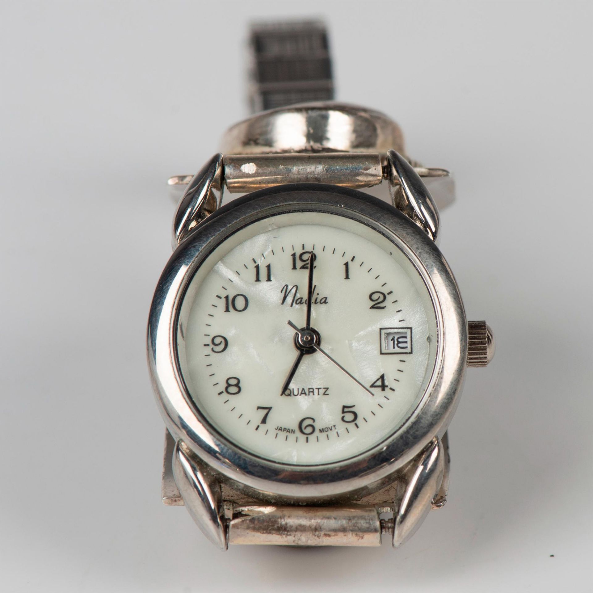 3pc Sterling Petoskey Stone Watch, Clip-On Earrings, & Ring - Bild 5 aus 7