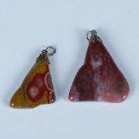 2pc Unique Natural Jasper Pendants