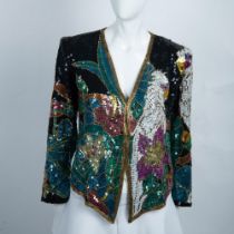 Neil Beiff-Arturo Herrera Beaded Evening Jacket, Size S