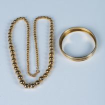 5pc Napier Gold Tone Ball Bead Necklace & Bangles