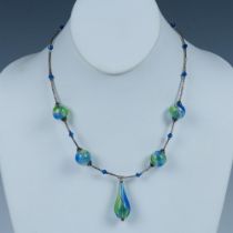 Gorgeous Sterling Silver & Delicate Glass Bead Necklace