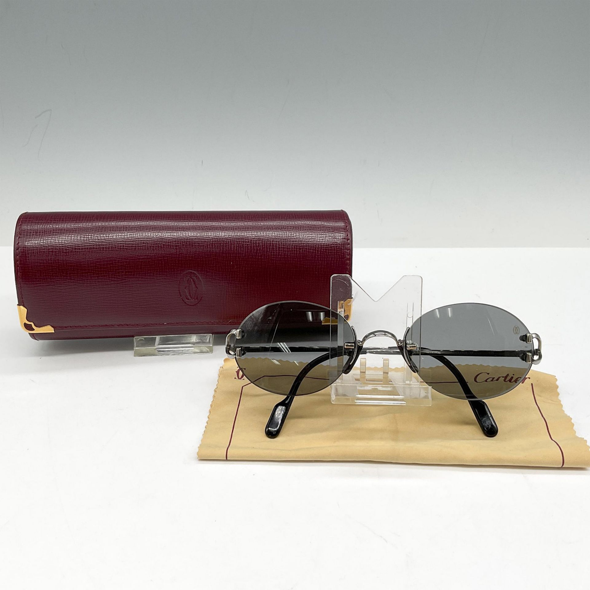 Cartier Scala Rimless Sunglasses with Case - Image 2 of 5