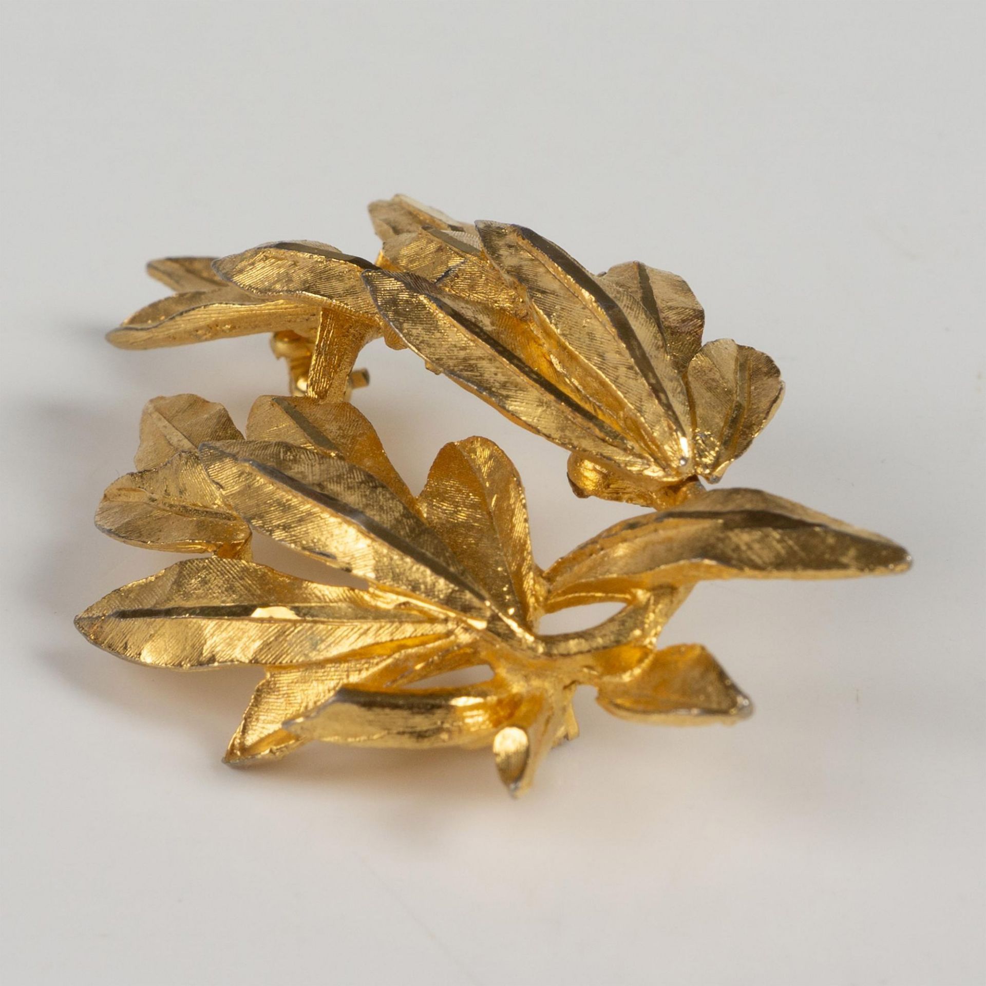 Vintage BSK Gold Tone Leaf Brooch - Bild 4 aus 4