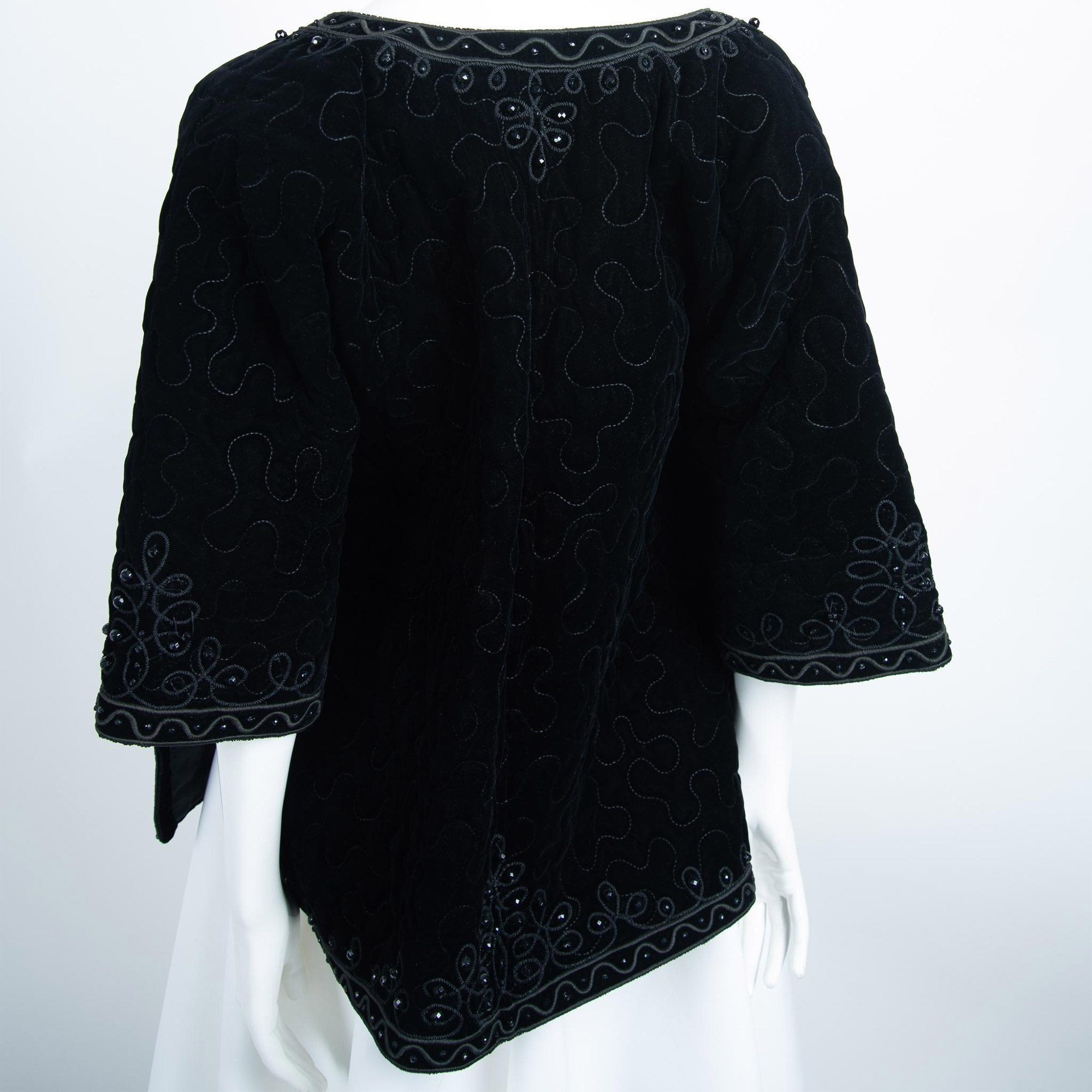 Vintage Cora Pearl Black Velvet Evening Jacket, Size S - Image 6 of 8