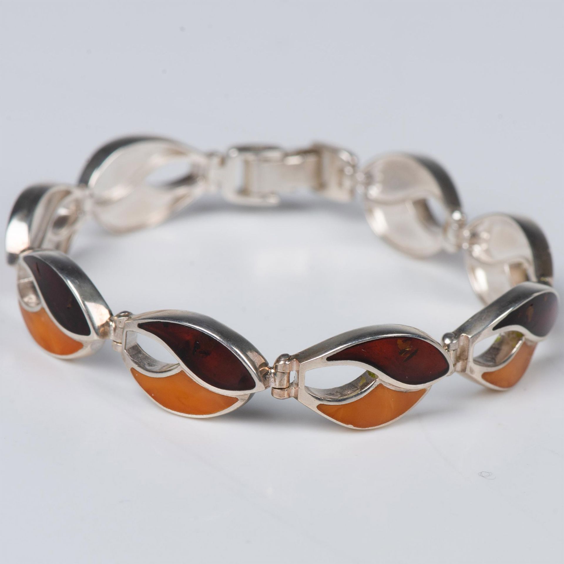 Sterling Silver and Baltic Amber Bracelet