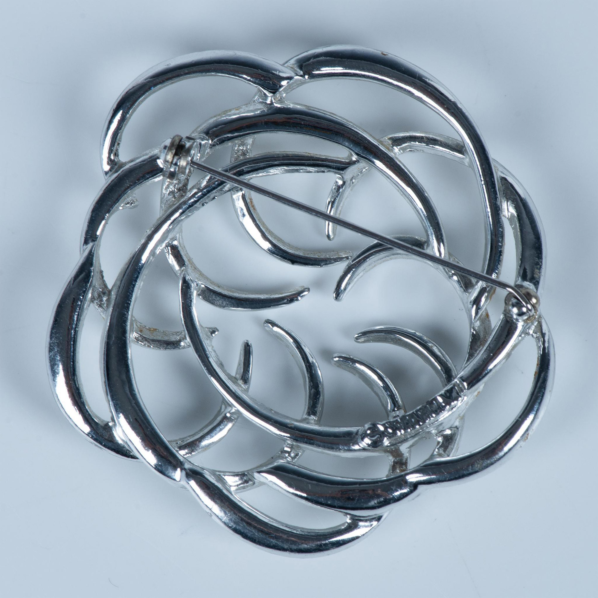 Sarah Coventry Silver Metal Swirl Brooch Pin - Image 2 of 4