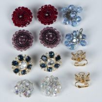 6 Pairs of Fabulous Cluster Clip-On Earrings
