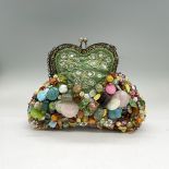 Mary Frances Seafoam Silk and Multicolor Bead Handbag