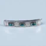Native American Sterling Silver & Turquoise Hair Clip