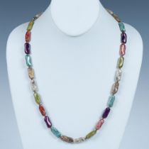 Colorful Multi-Gemstone Bead Necklace