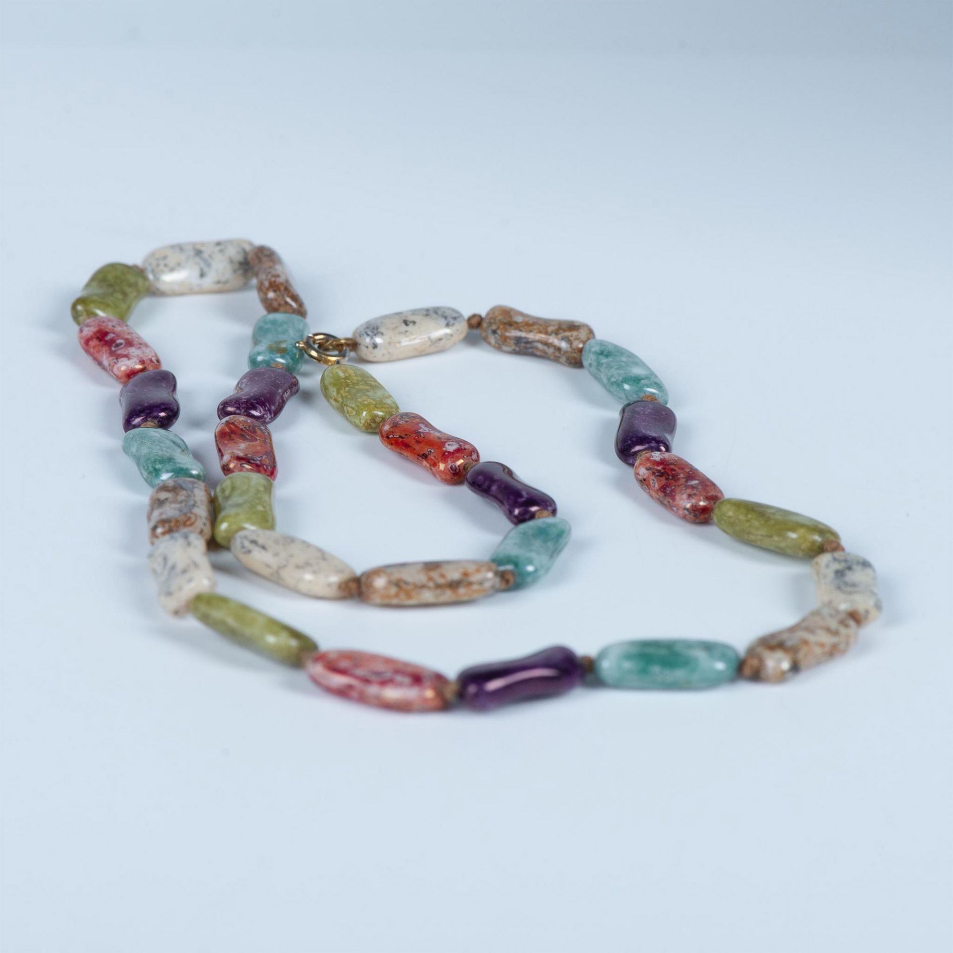 Colorful Multi-Gemstone Bead Necklace - Image 4 of 5