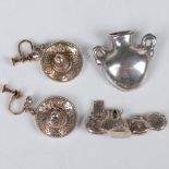 4pc Sterling Silver Brooches and Earrings