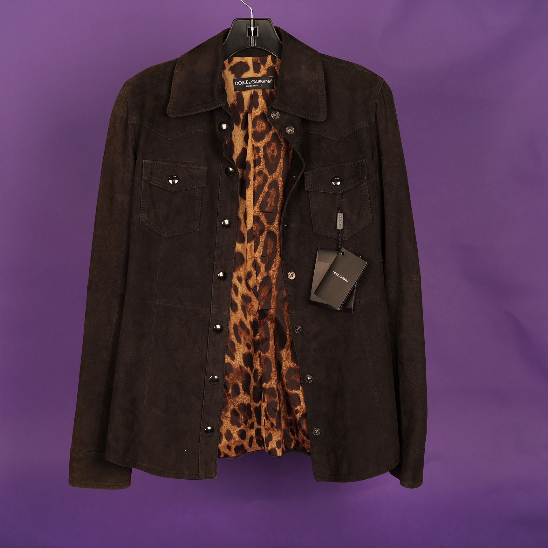 Dolce & Gabbana Suede Woman Jacket Leopard Lining, Small - Image 12 of 14