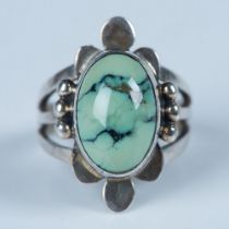 Handmade Native American Sterling Silver & Turquoise Ring