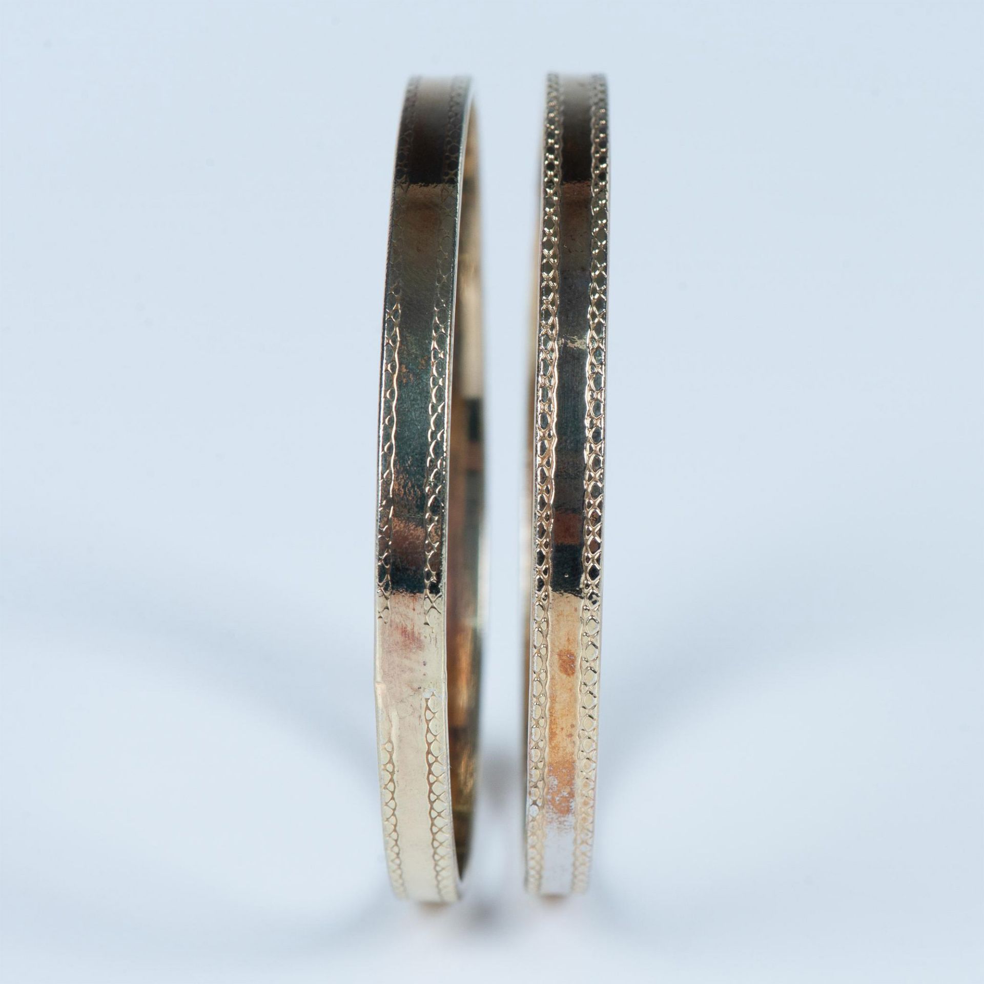 2pc Beautiful Gold Washed Silver Bangle Bracelets - Image 4 of 4