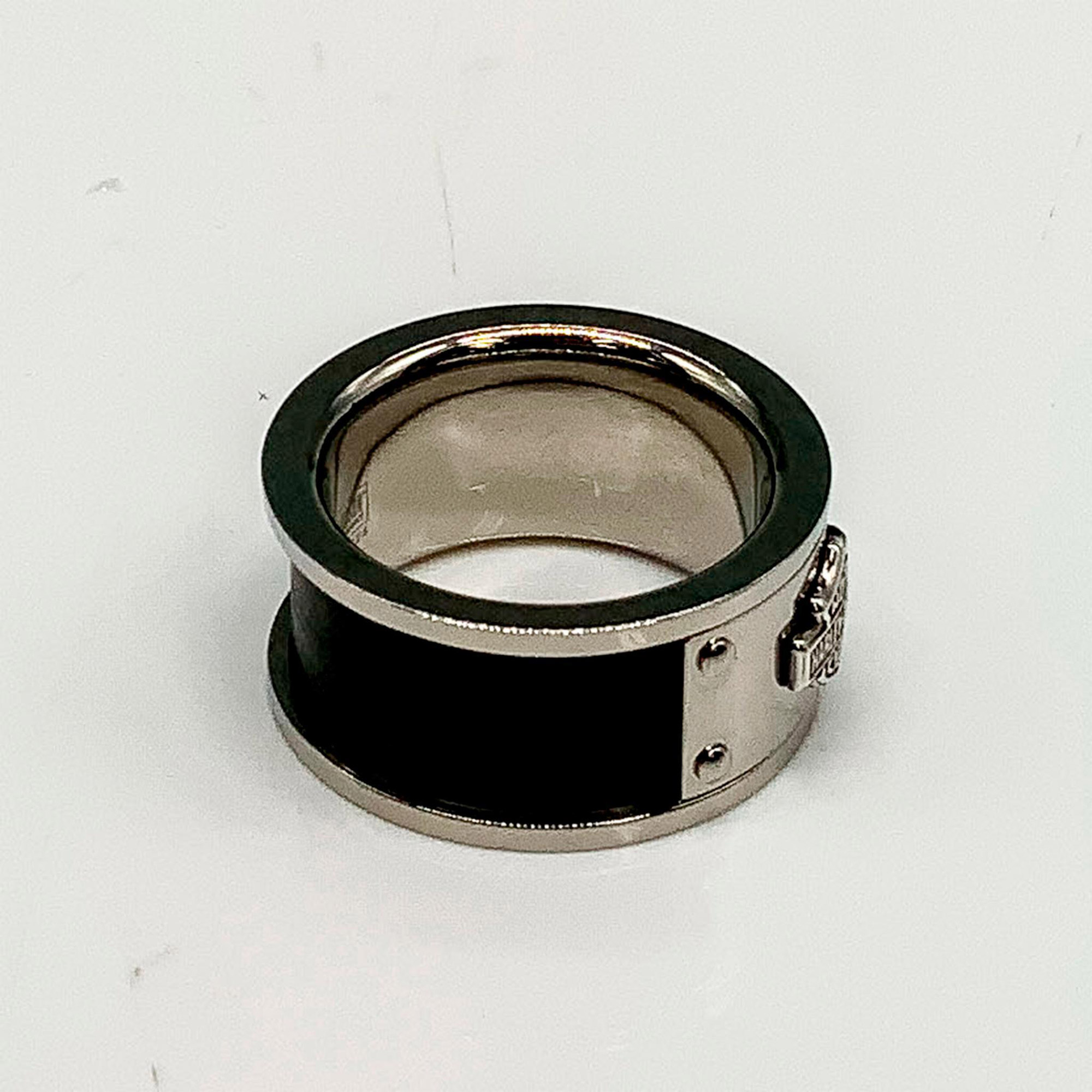 Harley Davidson Steel & Sterling Silver Black Band Ring - Image 2 of 3