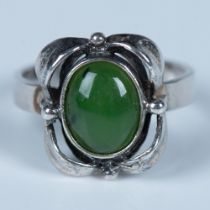 Native American Sterling Silver & Green Stone Ring