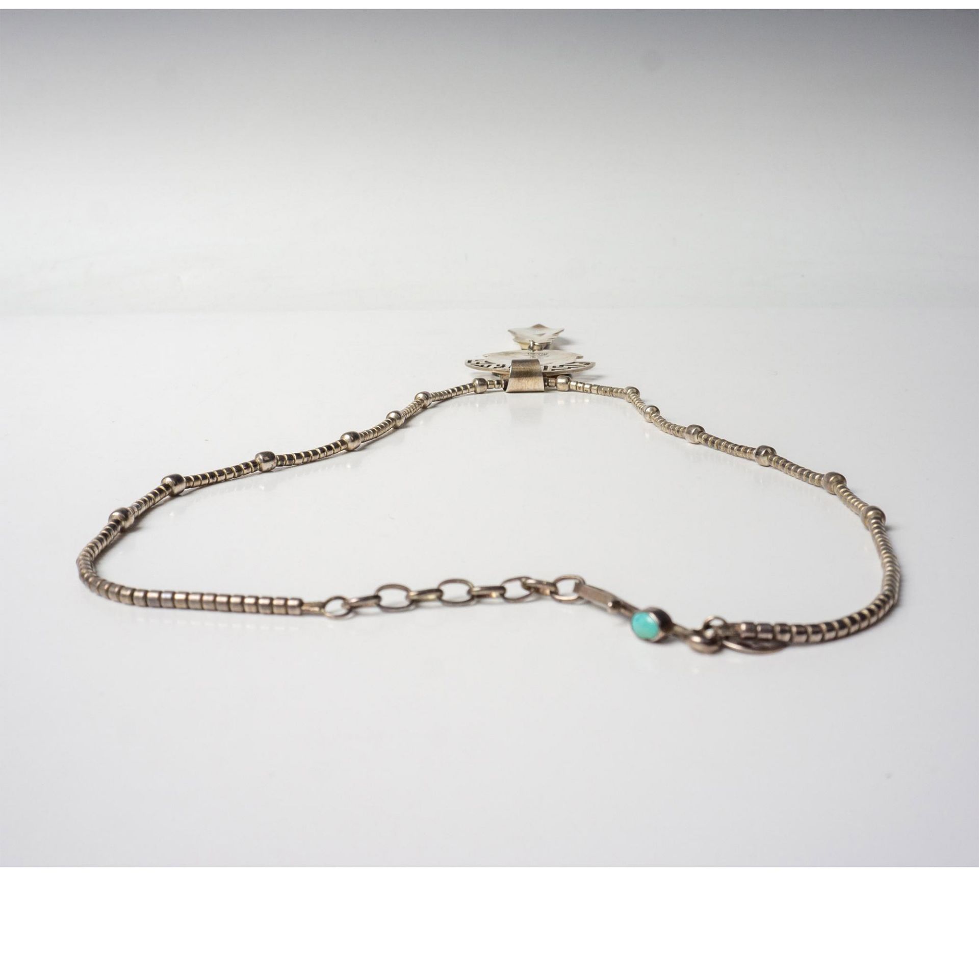 Frank Yellowhorse Navajo Sterling Multi-Stone Inlay Necklace - Image 7 of 7