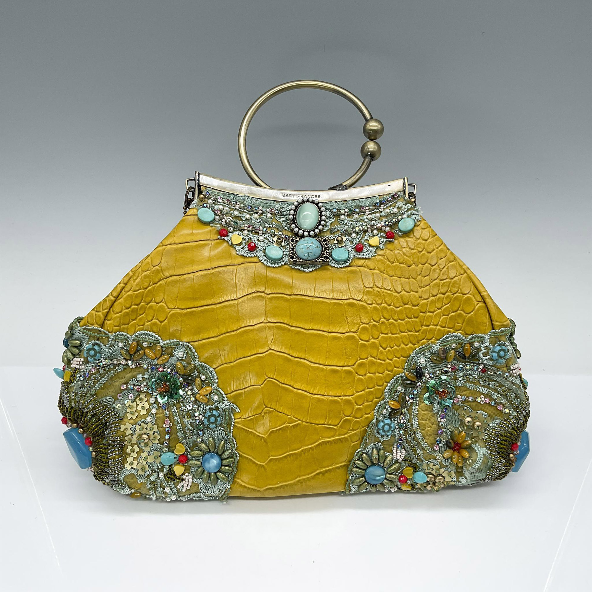 Mary Frances Purse, Mustard Colored Wristlet/Shoulder - Image 2 of 3