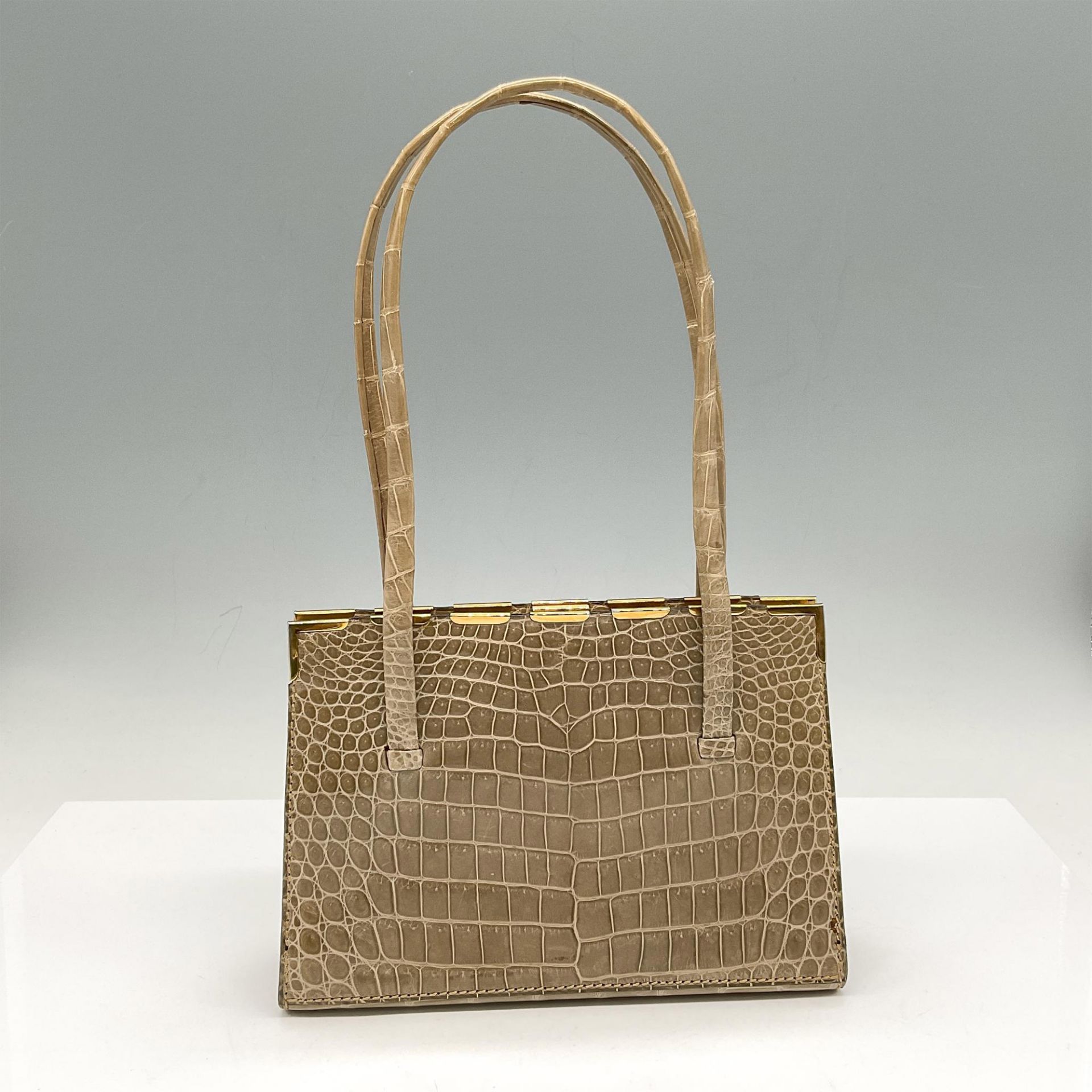 Charles Jourdan Embossed Crocodile Handbag