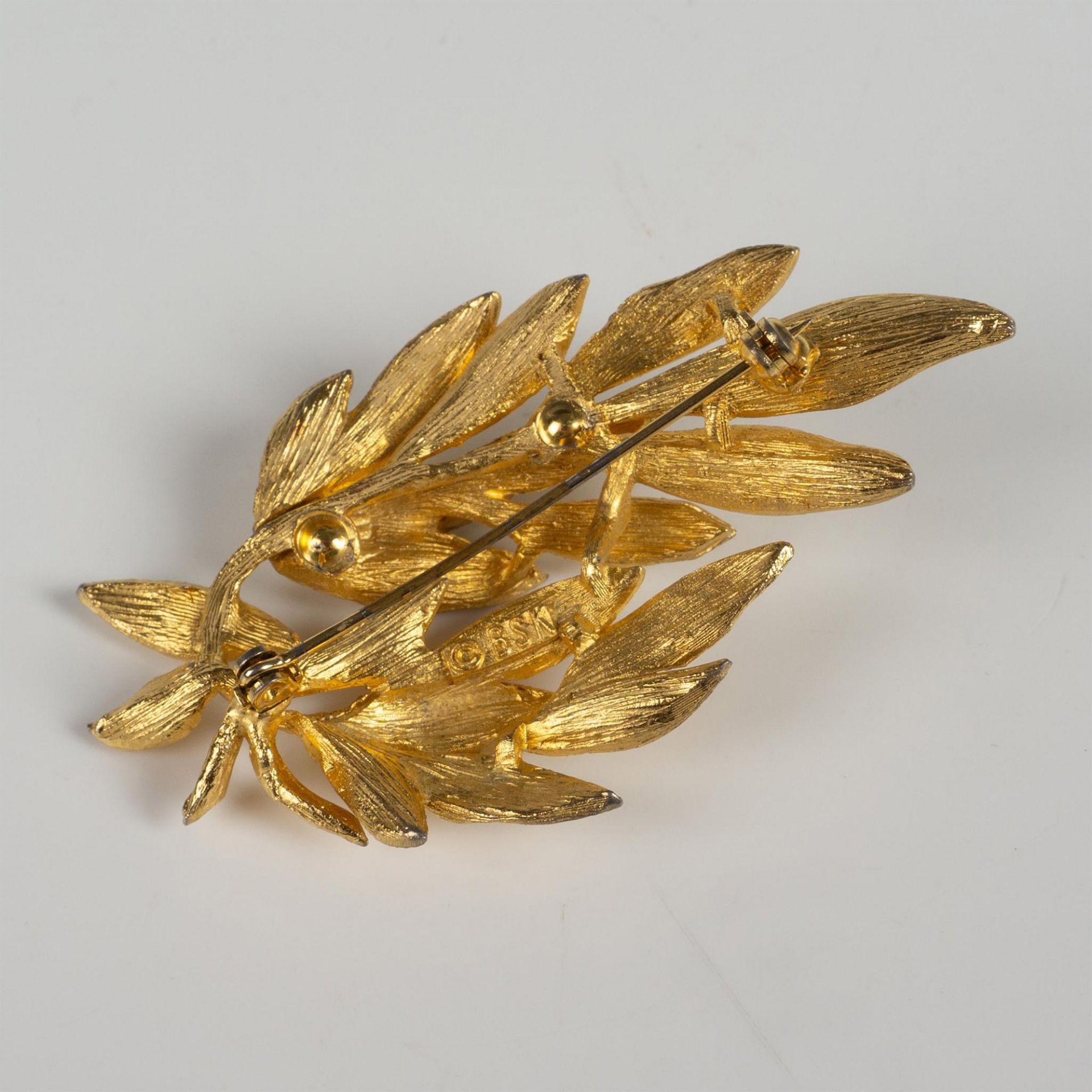 Vintage BSK Gold Tone Leaf Brooch - Bild 2 aus 4