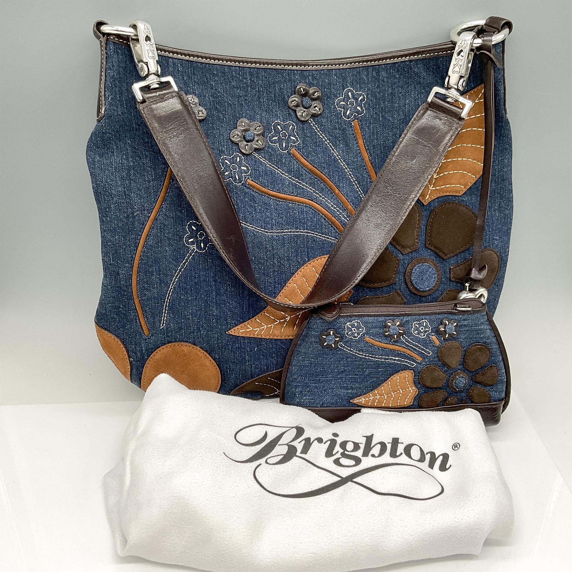 2pc Brighton Denim Shoulder Bag + Wallet - Image 4 of 4