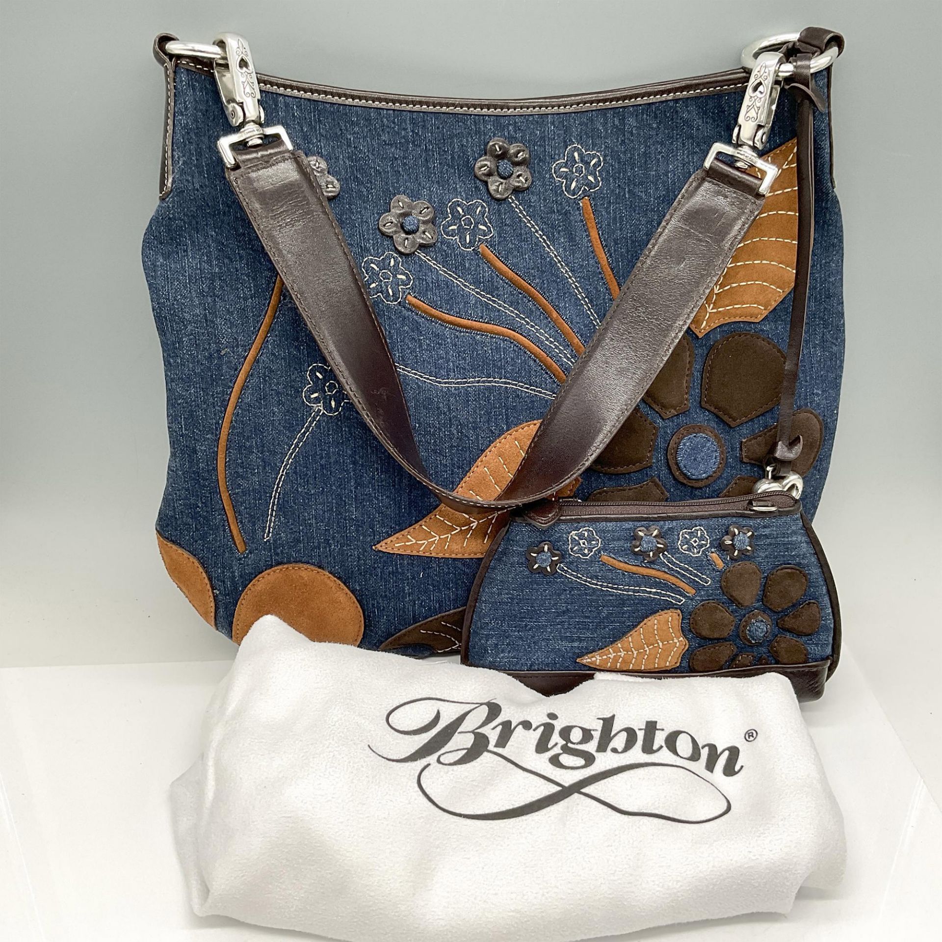 2pc Brighton Denim Shoulder Bag + Wallet - Bild 4 aus 4