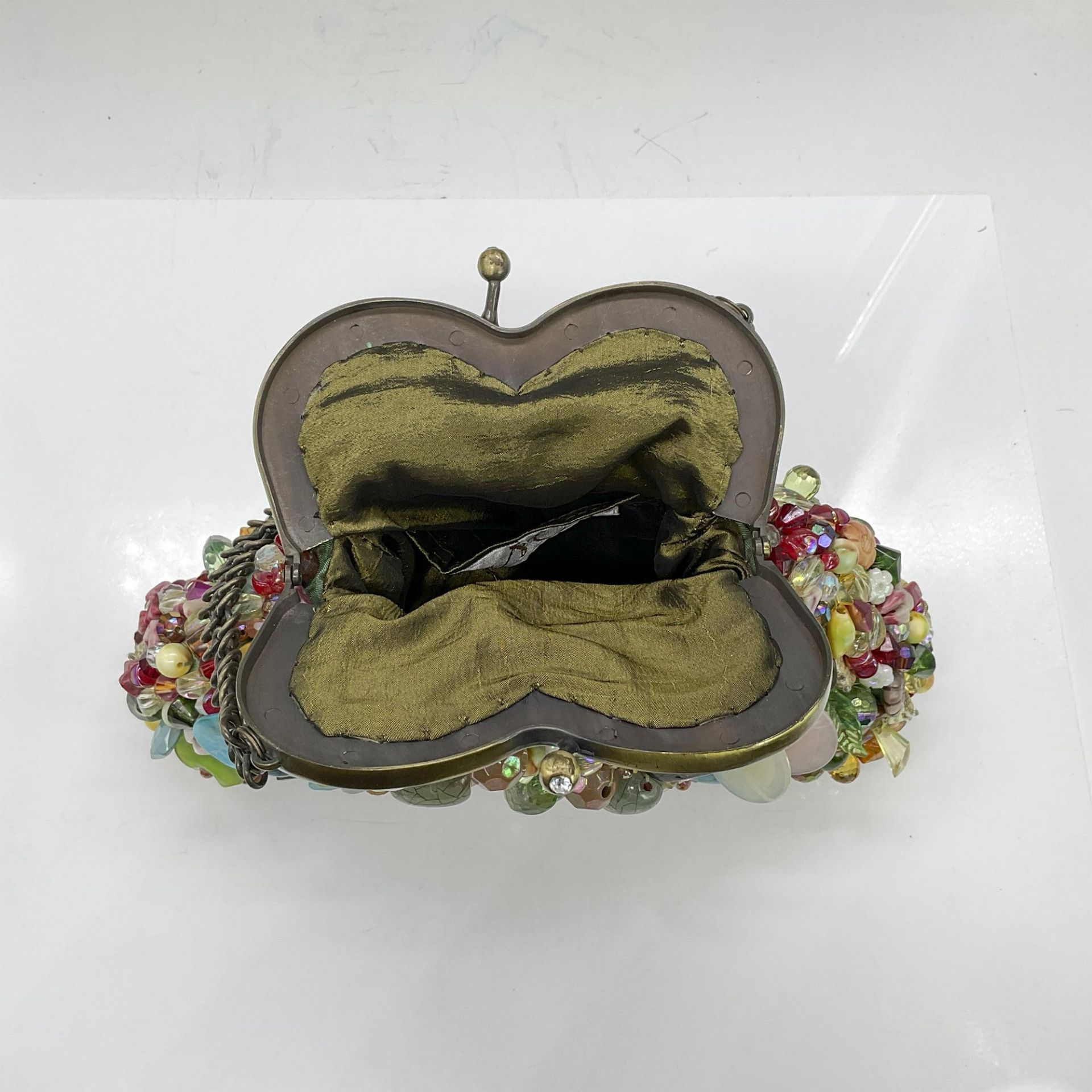 Mary Frances Seafoam Silk and Multicolor Bead Handbag - Image 5 of 5