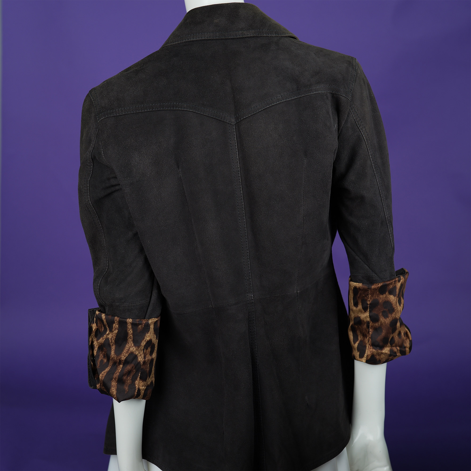 Dolce & Gabbana Suede Woman Jacket Leopard Lining, Small - Image 14 of 14