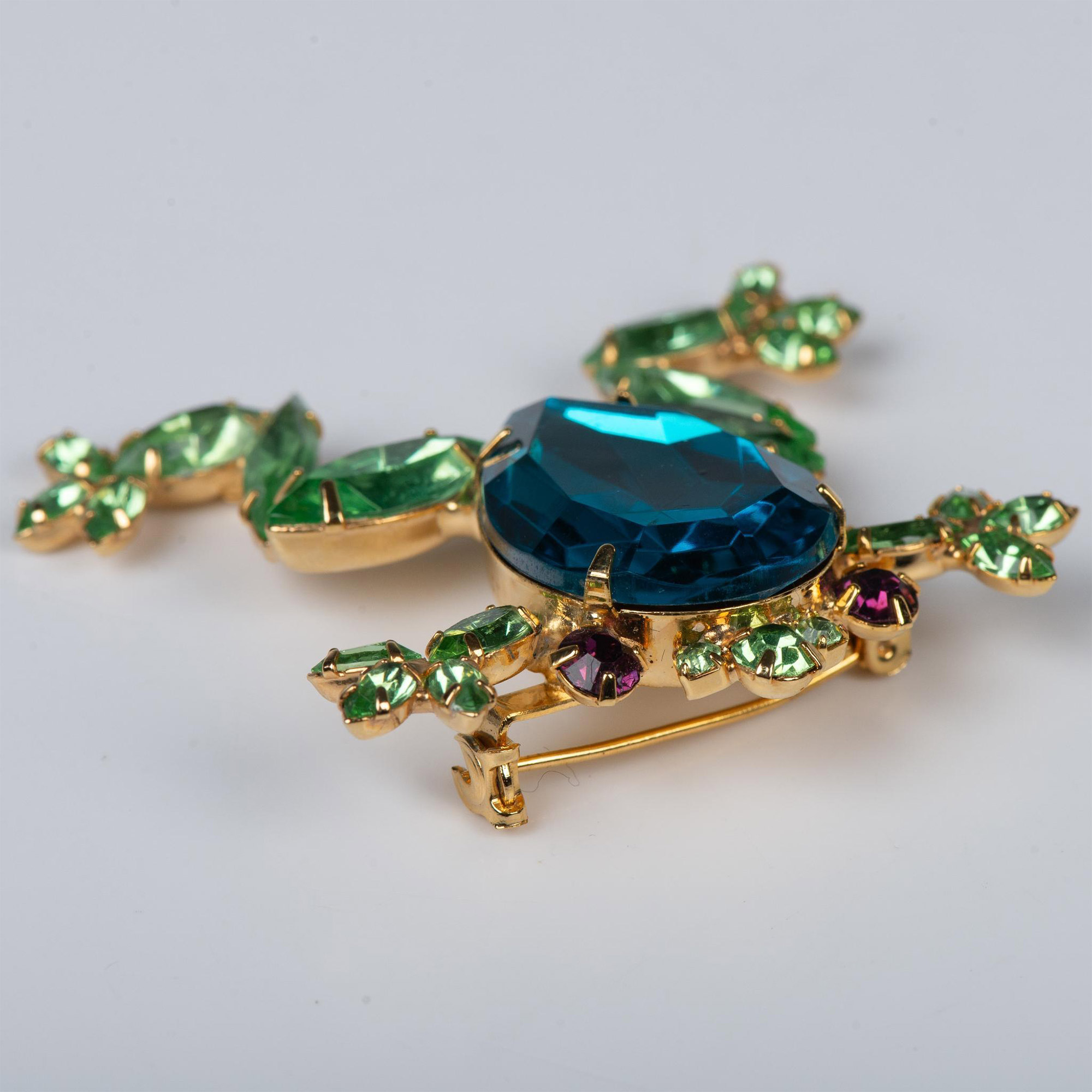 3pc Rhinestone Frog Brooch and Earrings - Image 4 of 5